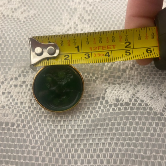 Vintage Intaglio Forest Green Victorian Era Style Earrings - Picture 7 of 7